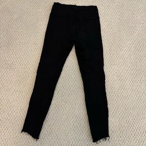 Women’s Frame Denim Skinny Jeans - Black, bottoms frayed, size 27